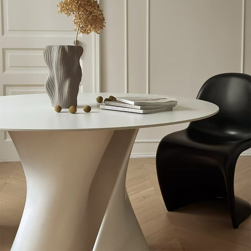 Casaconer | ダイニングテーブル・丸食卓・大理石調天板・無垢材天板・艶消しセラミック天板・2人/4人/6人掛け・高さ75cm