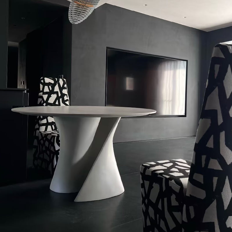 Casaconer | ダイニングテーブル・丸食卓・大理石調天板・無垢材天板・艶消しセラミック天板・2人/4人/6人掛け・高さ75cm