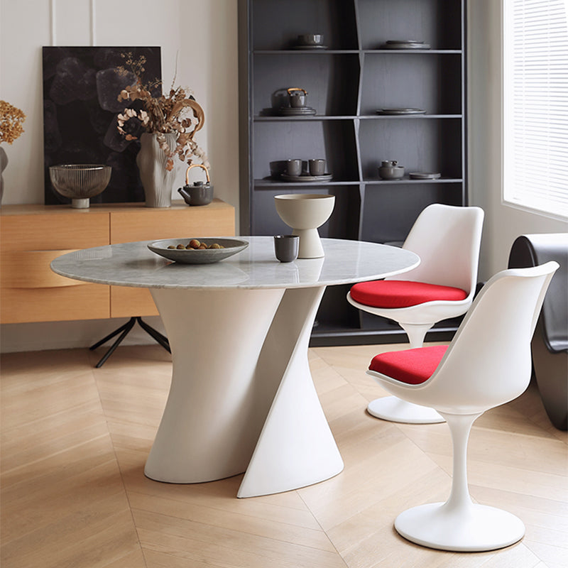 Casaconer | ダイニングテーブル・丸食卓・大理石調天板・無垢材天板・艶消しセラミック天板・2人/4人/6人掛け・高さ75cm