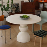 Casaconer | セラミックダイニングテーブル・丸食卓・白・黒・2色・モダンデザイン・球体ベース・2人/4人掛け・おしゃれ