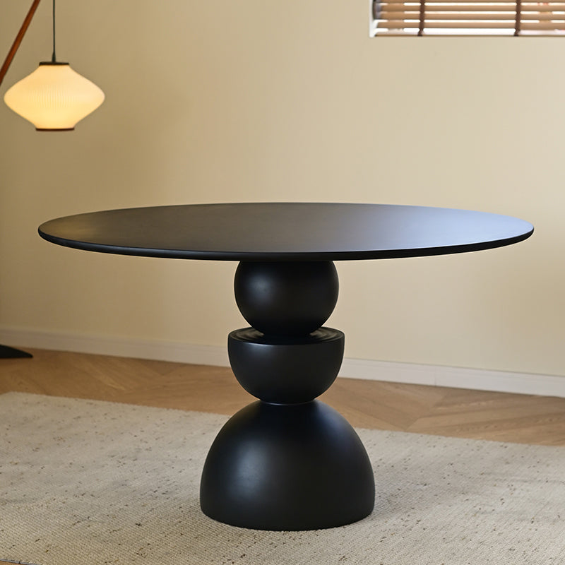 Casaconer | セラミックダイニングテーブル・丸食卓・白・黒・2色・モダンデザイン・球体ベース・2人/4人掛け・おしゃれ