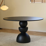 Casaconer | セラミックダイニングテーブル・丸食卓・白・黒・2色・モダンデザイン・球体ベース・2人/4人掛け・おしゃれ