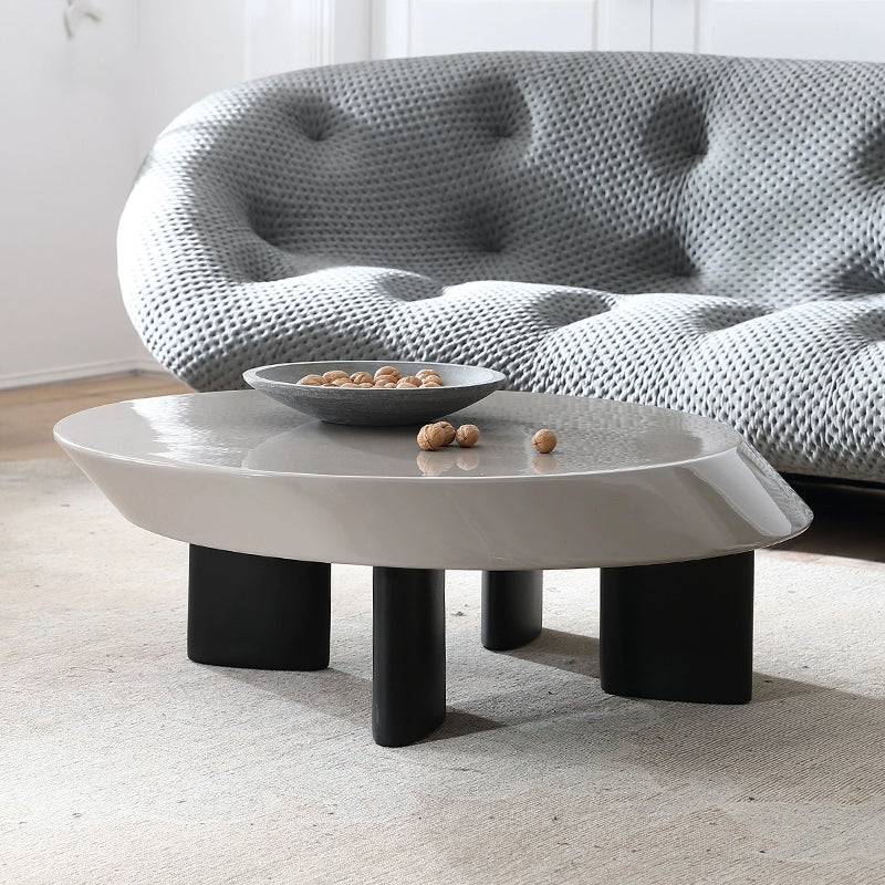 Casaconer | センターテーブル・丸型・高さ30cm・ローテーブル・3色(ブラック/グレー/レッド)・リビング・おしゃれ