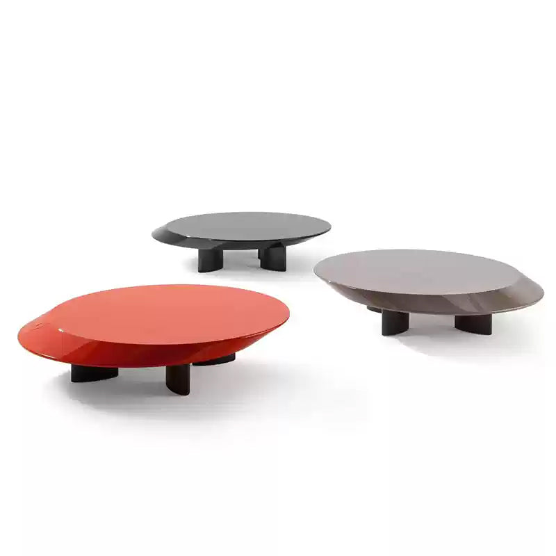 Casaconer | センターテーブル・丸型・高さ30cm・ローテーブル・3色(ブラック/グレー/レッド)・リビング・おしゃれ