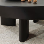 Casaconer | センターテーブル・丸型・高さ30cm・ローテーブル・3色(ブラック/グレー/レッド)・リビング・おしゃれ