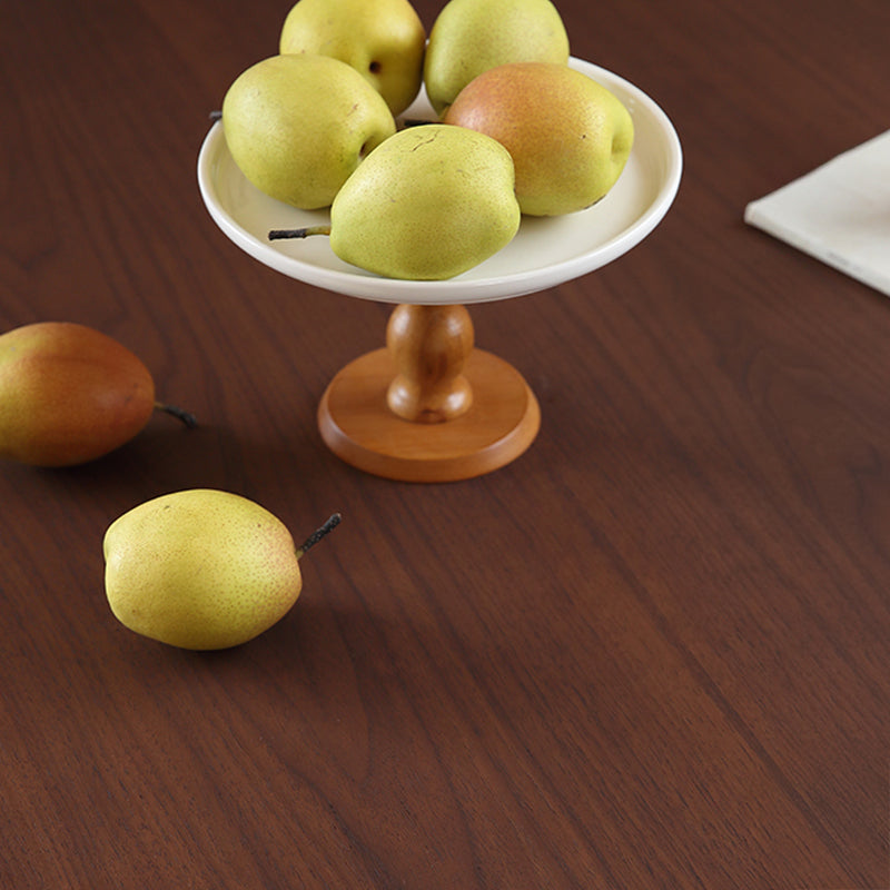 Casaconer | 無垢材ダイニングテーブル・天然石調ベース・丸食卓・高さ75cm・2人/4人/6人掛け・おしゃれ