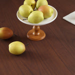 Casaconer | 無垢材ダイニングテーブル・天然石調ベース・丸食卓・高さ75cm・2人/4人/6人掛け・おしゃれ