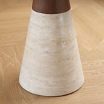 Casaconer | 無垢材ダイニングテーブル・天然石調ベース・丸食卓・高さ75cm・2人/4人/6人掛け・おしゃれ