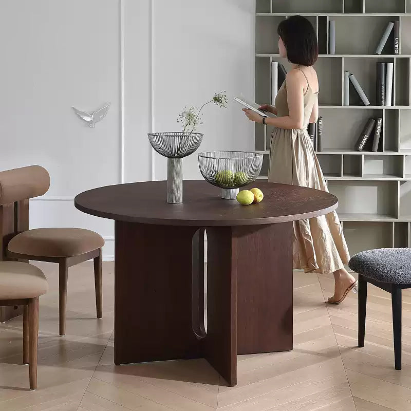 Casaconer | 無垢材ダイニングテーブル・丸食卓・円形・2色・2人/4人/6人掛け・おしゃれ・高さ75cm