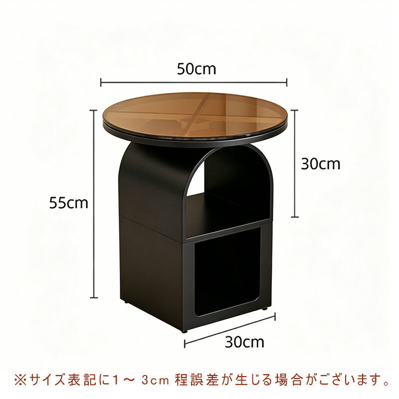 ローテーブル ガラス 楕円形 幅60cm 強化ガラス天板 丸型 コーヒーテーブル 円形 小型テーブル たたみ 窓際テーブル ベッドサイド ミニテーブル 飾り台 収納スペース付き シンプル モダン スチール製 北欧風 一人暮らし用 おしゃれ かわいい