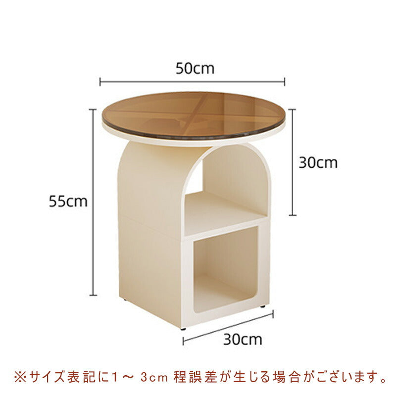 ローテーブル ガラス 楕円形 幅60cm 強化ガラス天板 丸型 コーヒーテーブル 円形 小型テーブル たたみ 窓際テーブル ベッドサイド ミニテーブル 飾り台 収納スペース付き シンプル モダン スチール製 北欧風 一人暮らし用 おしゃれ かわいい