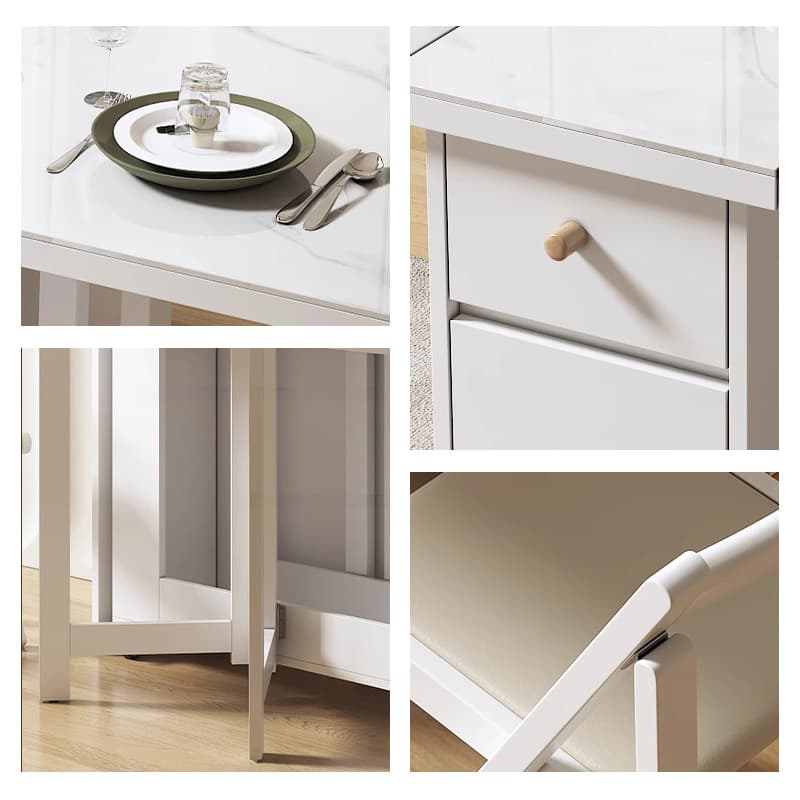 Casaconer | ダイニングテーブル・折りたたみ・4人・6人・折りたたみ・折り畳み・セラミック天板・テーブルのみ・ダイニング・幅150・シンプル・4人掛け用・6人掛け用・おしゃれ・食卓・北欧・アンティーク風・カフェ風・テーブル単品/5点セット