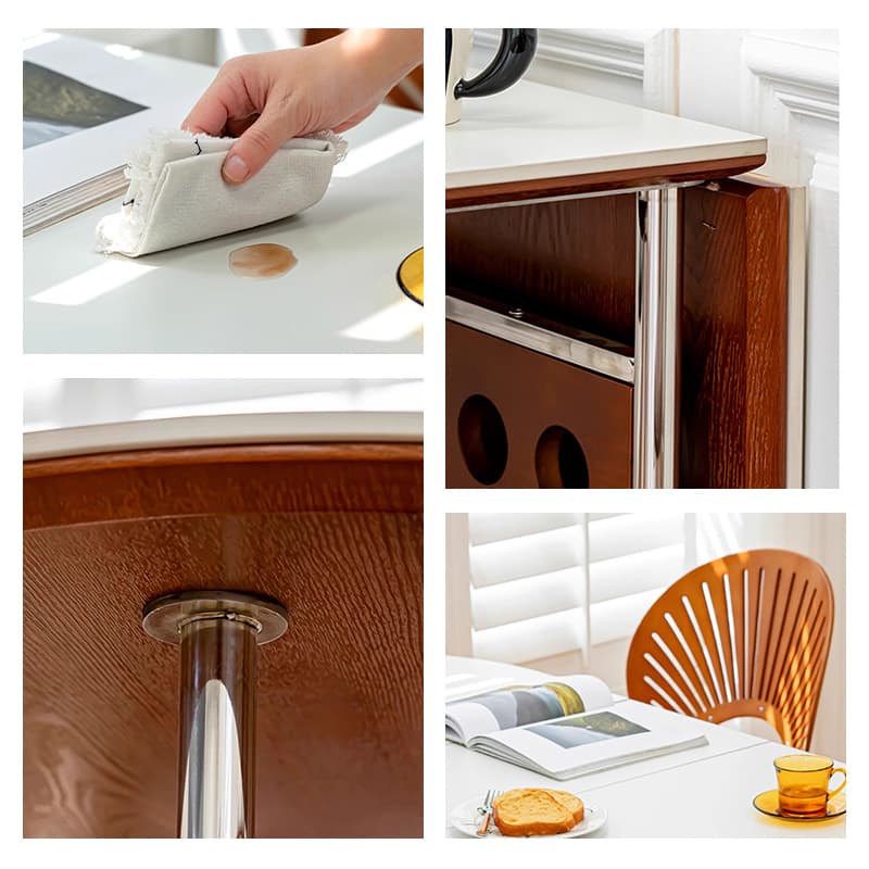 Casaconer | ダイニングテーブル・丸型・セラミック天板・幅30cm/150cm・2人掛け/4人掛け/6人掛け・伸長式・折りたたみ式・艶消し・スチール脚・モダン・北欧風・ブラック/ホワイト・おしゃれ・食卓