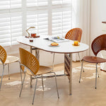 Casaconer | ダイニングテーブル・丸型・セラミック天板・幅30cm/150cm・2人掛け/4人掛け/6人掛け・伸長式・折りたたみ式・艶消し・スチール脚・モダン・北欧風・ブラック/ホワイト・おしゃれ・食卓