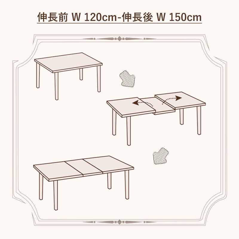 Casaconer | ダイニングテーブル単品・木製・おしゃれ・リビングテーブル・幅140・4人掛け・6人掛け