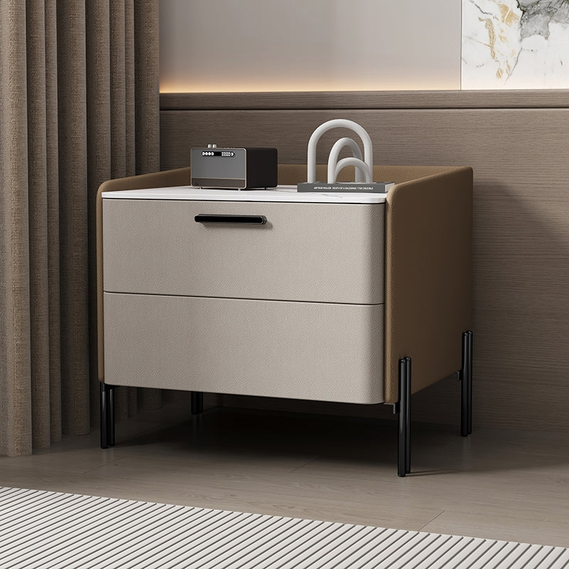 ナイトテーブル おしゃれ 北欧 サイドテーブル ベッド ソファサイド ベッドサイド 幅40/50 puレザー セラミック天板 収納 引き出し コンパクト 小物収納 寝室 リビング 引出しタイプ 省スペース