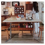 Casaconer | ダイニングテーブル・長方形・セラミック天板・幅120cm・4人掛け・収納棚付き・スチール脚・モダンデザイン・ブラック/ホワイト・コンパクト・おしゃれ・食卓テーブル・セラミックテーブル・単品