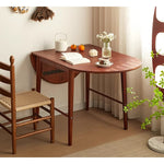 Casaconer | ダイニングテーブル・折りたたみ・丸型・長方形・幅75cm/150cm・2人掛け/4人掛け・伸長式・天然木製・半円折畳み・ウォルナットカラー・北欧風・食卓テーブル・木目・ウォルナットカラー・胡桃色