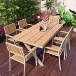 Casaconer | ガーデンテーブルセット・幅130cm/150cm・4人掛け/6人掛け・実木天板・屋外対応・ダイニングテーブル&チェアセット・選べるチェアデザイン・アウトドア