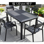 Casaconer | ガーデンテーブルセット・幅120cm・4人掛け・屋外対応・コンパクト設計・選べるチェアタイプ(PVC/木目調)・ブラック・アウトドア