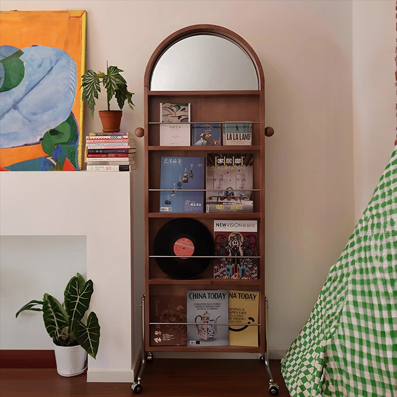 スタンドミラー 全身 ラック 鏡付き 木製 要組立品 全身鏡 収納棚 姿見 収納 鏡 付き ドレッサー メイク コスメ 玄関 リビング収納 ミラー ミラーラック 姿見ドレッサー キャスター付き おしゃれ