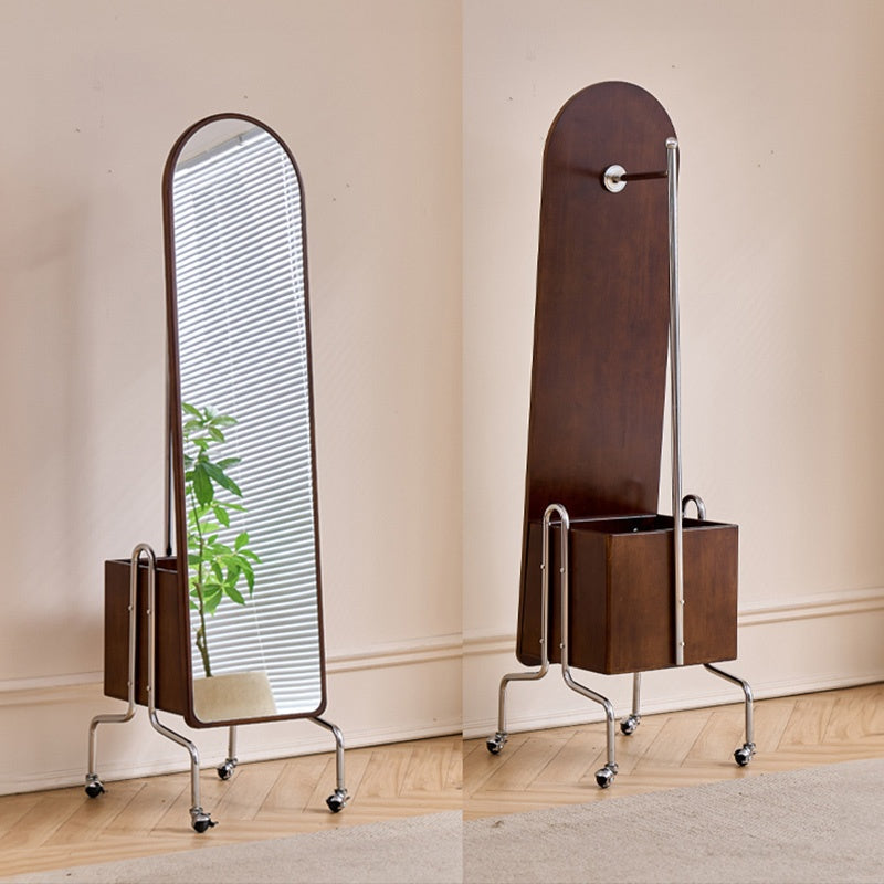 スタンドミラー 全身 ラック 要組立品 鏡付き 木製 全身鏡 収納棚 姿見 収納 鏡 付き ドレッサー メイク コスメ 玄関 リビング収納 ミラー ミラーラック 姿見ドレッサー キャスター付き おしゃれ