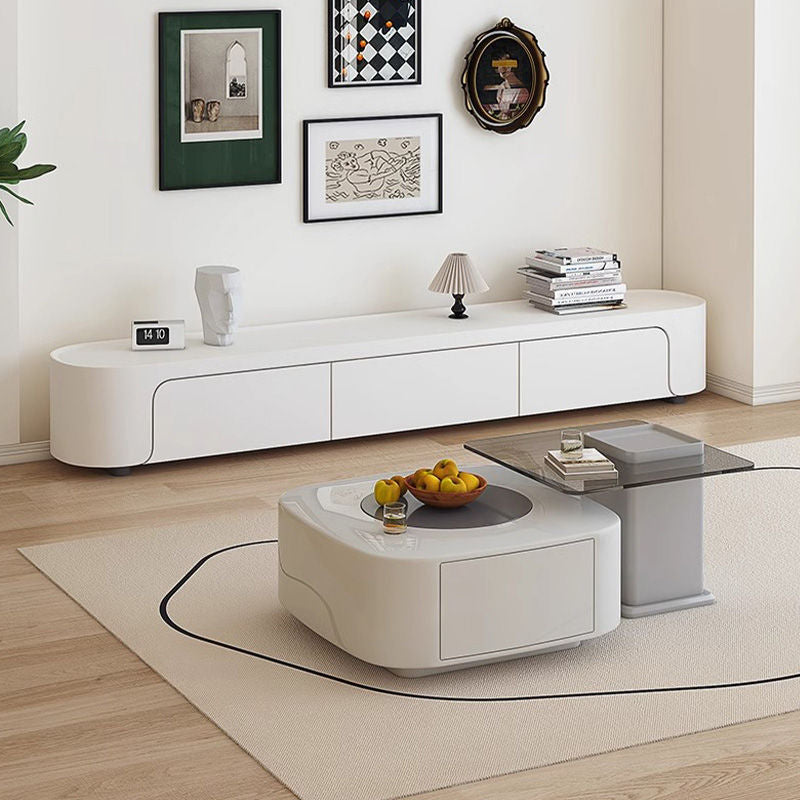 Casaconer | センターテーブル・ガラス・おしゃれ・モダン・北欧・韓国風・リビングテーブル・収納・リビング・幅79