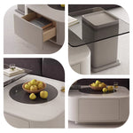 Casaconer | センターテーブル・ガラス・おしゃれ・モダン・北欧・韓国風・リビングテーブル・収納・リビング・幅79