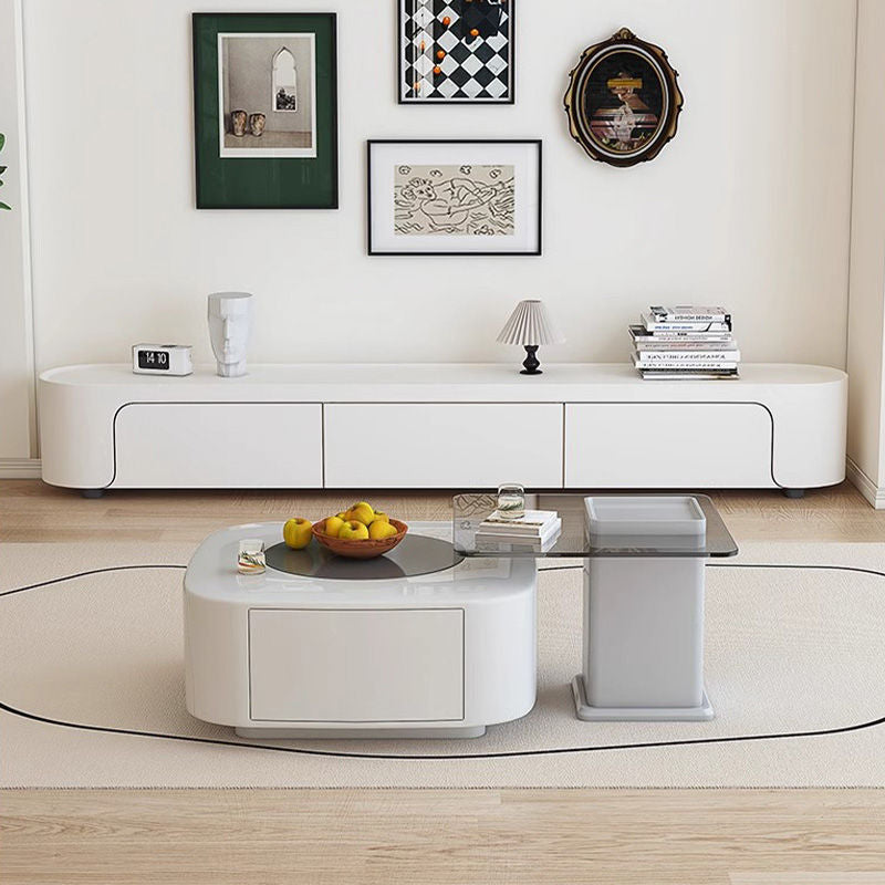 Casaconer | センターテーブル・ガラス・おしゃれ・モダン・北欧・韓国風・リビングテーブル・収納・リビング・幅79