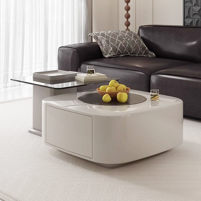 Casaconer | センターテーブル・ガラス・おしゃれ・モダン・北欧・韓国風・リビングテーブル・収納・リビング・幅79