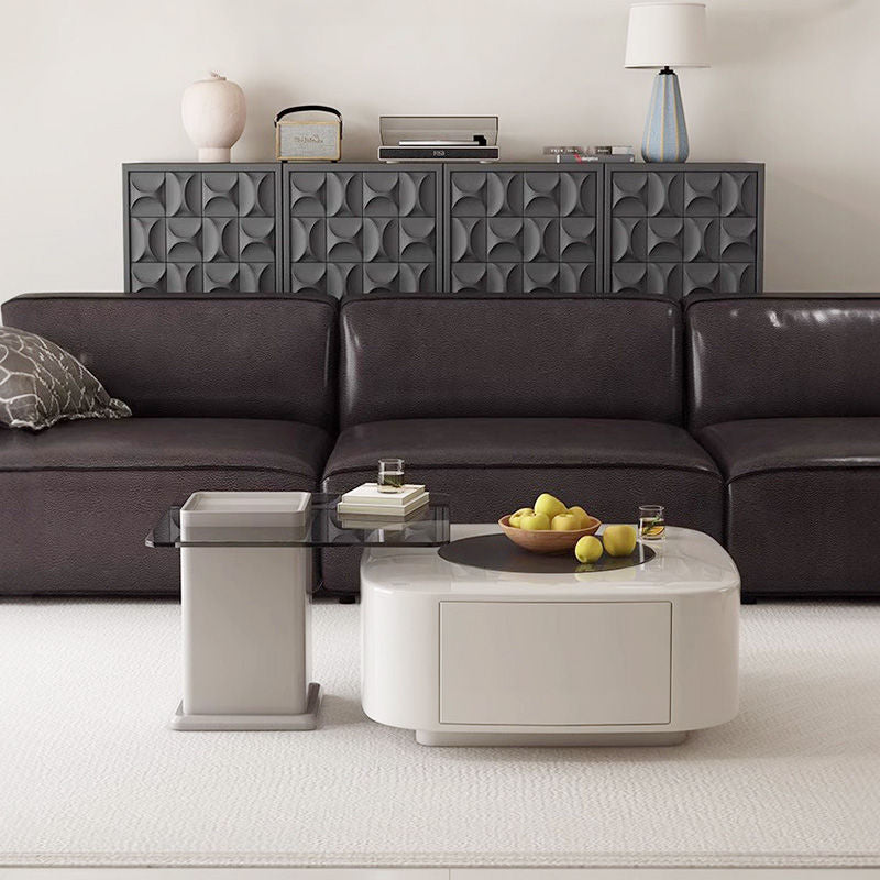 Casaconer | センターテーブル・ガラス・おしゃれ・モダン・北欧・韓国風・リビングテーブル・収納・リビング・幅79