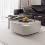 Casaconer | センターテーブル・ガラス・おしゃれ・モダン・北欧・韓国風・リビングテーブル・収納・リビング・幅79