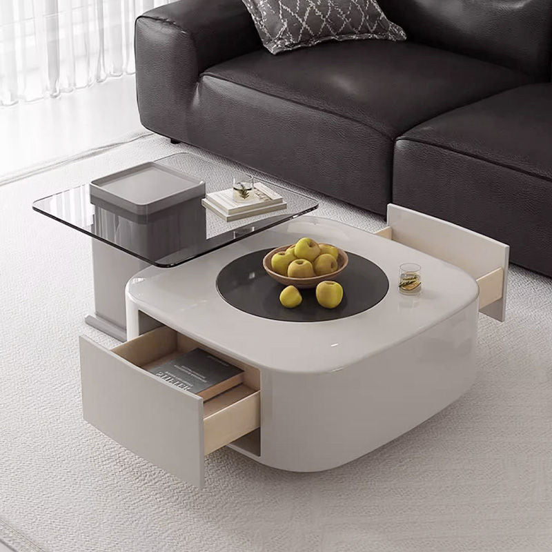 Casaconer | センターテーブル・ガラス・おしゃれ・モダン・北欧・韓国風・リビングテーブル・収納・リビング・幅79