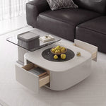 Casaconer | センターテーブル・ガラス・おしゃれ・モダン・北欧・韓国風・リビングテーブル・収納・リビング・幅79