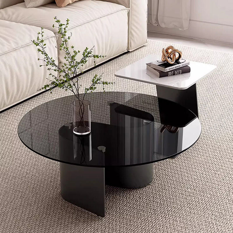 Casaconer | センターテーブル・ガラス・おしゃれ・モダン・北欧・韓国風・リビングテーブル・収納・リビング・幅40