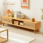 Casaconer | 組立品・テレビボード・テレビボード・テレビ台・テレビラック・TVボード・TV台・ローボード・ナチュラル・竹・ラタン・テレビラック・TVラック・ローボード・竹製・北欧・カフェ・ナチュラル・脚付き・収納付き・引き出し