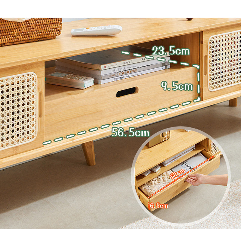 Casaconer | テレビボード・竹・ラタン・竹製・ナチュラル・北欧・収納付き・扉収納・160