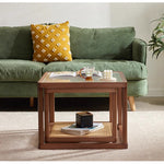 Casaconer | センターテーブル・ガラス・ラタン調・おしゃれ・北欧・モダン・ナチュラル・収納・リビングテーブル・リビング・幅60