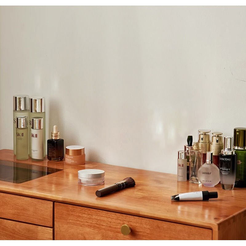 Casaconer | ドレッサー・テーブル・メイクテーブル・カフェ・化粧台・デスク・おしゃれ・卓上・コンパクト・木製・木・幅80cm・省スペース・収納・スリム・鏡台・パソコンデスク・ワンルーム・一人暮らし・可愛い・北欧・ナチュラル・引き出し付き