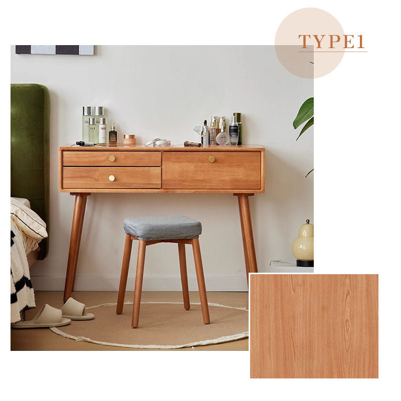 Casaconer | ドレッサー・テーブル・メイクテーブル・カフェ・化粧台・デスク・おしゃれ・卓上・コンパクト・木製・木・幅80cm・省スペース・収納・スリム・鏡台・パソコンデスク・ワンルーム・一人暮らし・可愛い・北欧・ナチュラル・引き出し付き