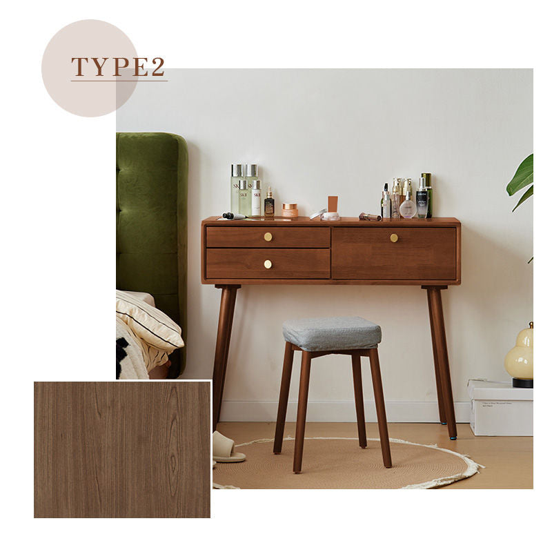 Casaconer | ドレッサー・テーブル・メイクテーブル・カフェ・化粧台・デスク・おしゃれ・卓上・コンパクト・木製・木・幅80cm・省スペース・収納・スリム・鏡台・パソコンデスク・ワンルーム・一人暮らし・可愛い・北欧・ナチュラル・引き出し付き