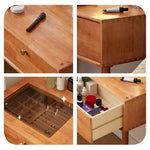 Casaconer | ドレッサー・テーブル・メイクテーブル・カフェ・化粧台・デスク・おしゃれ・卓上・コンパクト・木製・木・幅80cm・省スペース・収納・スリム・鏡台・パソコンデスク・ワンルーム・一人暮らし・可愛い・北欧・ナチュラル・引き出し付き