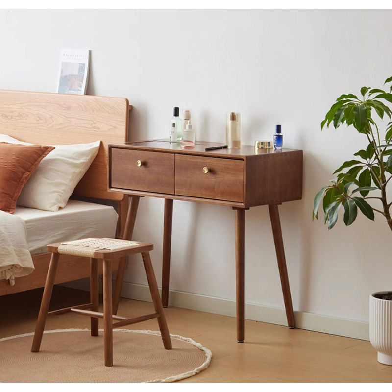 Casaconer | ドレッサー・テーブル・メイクテーブル・カフェ・化粧台・デスク・おしゃれ・卓上・コンパクト・木製・木・幅80cm・省スペース・収納・スリム・鏡台・パソコンデスク・ワンルーム・一人暮らし・可愛い・北欧・ナチュラル・引き出し付き