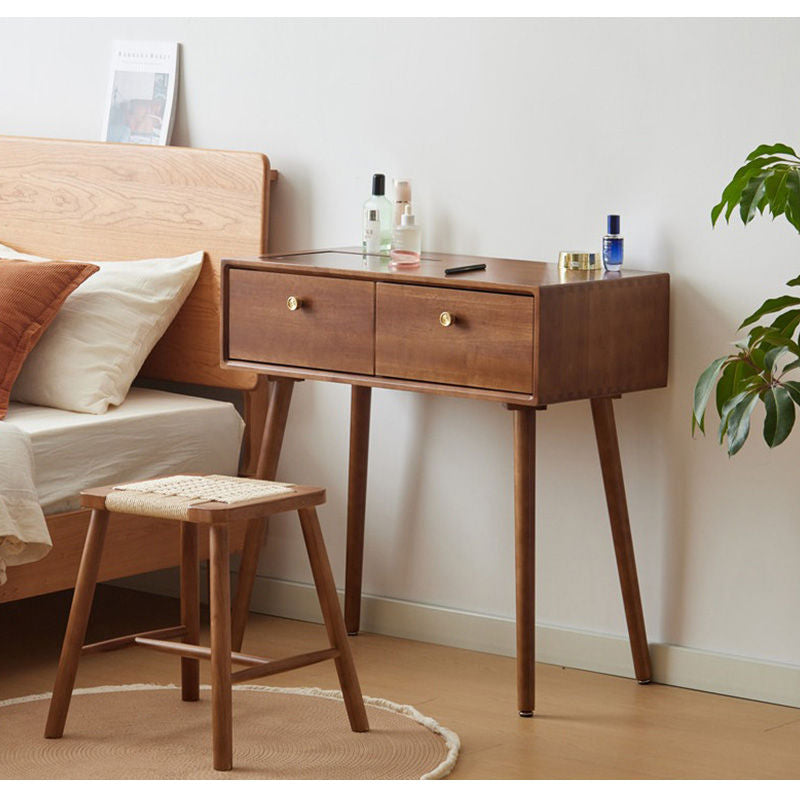 Casaconer | ドレッサー・テーブル・メイクテーブル・カフェ・化粧台・デスク・おしゃれ・卓上・コンパクト・木製・木・幅80cm・省スペース・収納・スリム・鏡台・パソコンデスク・ワンルーム・一人暮らし・可愛い・北欧・ナチュラル・引き出し付き