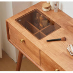 Casaconer | ドレッサー・テーブル・メイクテーブル・カフェ・化粧台・デスク・おしゃれ・卓上・コンパクト・木製・木・幅80cm・省スペース・収納・スリム・鏡台・パソコンデスク・ワンルーム・一人暮らし・可愛い・北欧・ナチュラル・引き出し付き