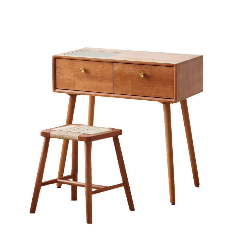 Casaconer | ドレッサー・テーブル・メイクテーブル・カフェ・化粧台・デスク・おしゃれ・卓上・コンパクト・木製・木・幅80cm・省スペース・収納・スリム・鏡台・パソコンデスク・ワンルーム・一人暮らし・可愛い・北欧・ナチュラル・引き出し付き