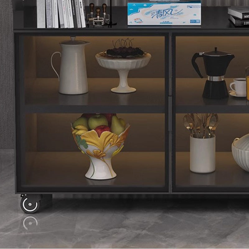 Casaconer | カウンターテーブル・折りたたみ式・幅80cm/120cm・4人掛け/6人掛け・コンパクト収納・キャスター付き・大理石調・白天板・オープン収納付き