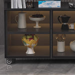 Casaconer | カウンターテーブル・折りたたみ式・幅80cm/120cm・4人掛け/6人掛け・コンパクト収納・キャスター付き・大理石調・白天板・オープン収納付き