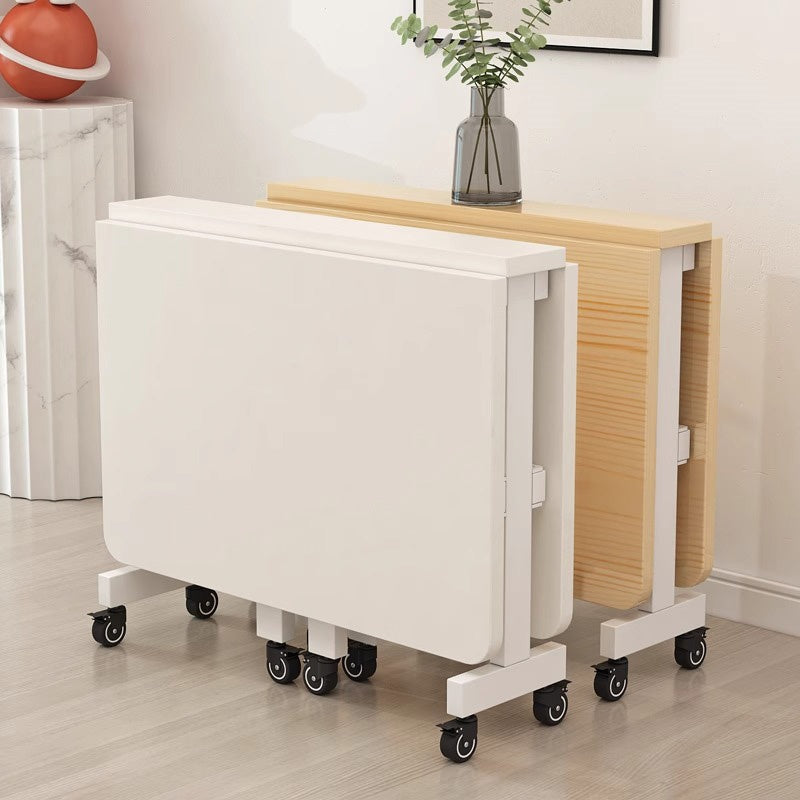 Casaconer | ダイニングテーブル・折りたたみ・伸縮テーブル・キャスター付き・幅100/120cm・省スペース・食卓テーブル・コンパクトテーブル・机・おしゃれ・ホワイト/ブラック/ナチュラル・高さ75cm・収納便利・作業台・6人用可