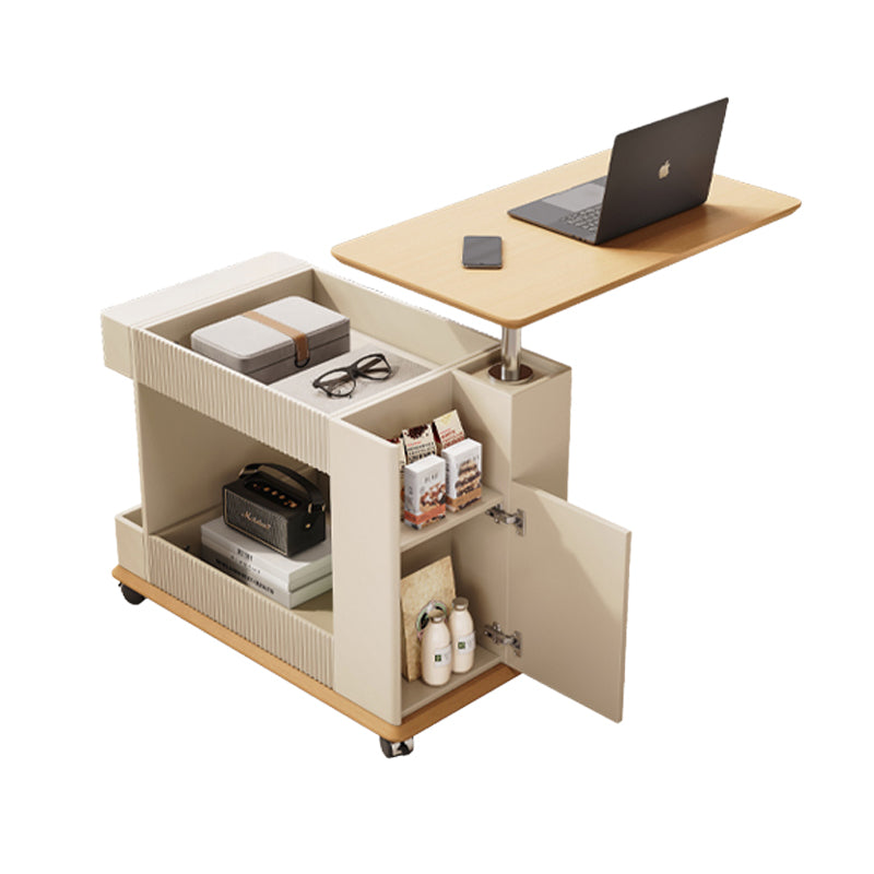 Casaconer | サイドテーブル・ナイトテーブル・多機能・昇降式・キャスター付き・収納付き・幅70cm・おしゃれ